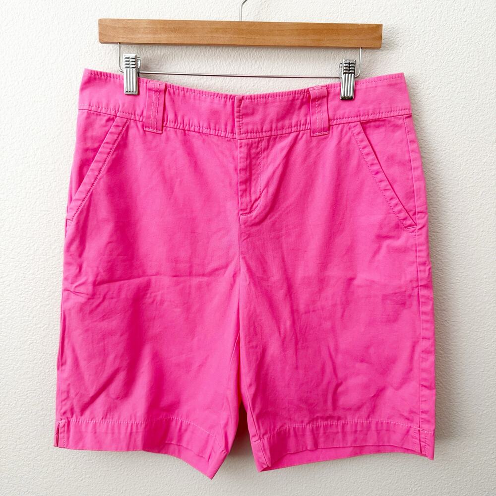 LILLY PULITZER | Hot Bright Pink Chino Shorts Board 9.5" Inseam Bermuda | Size 8